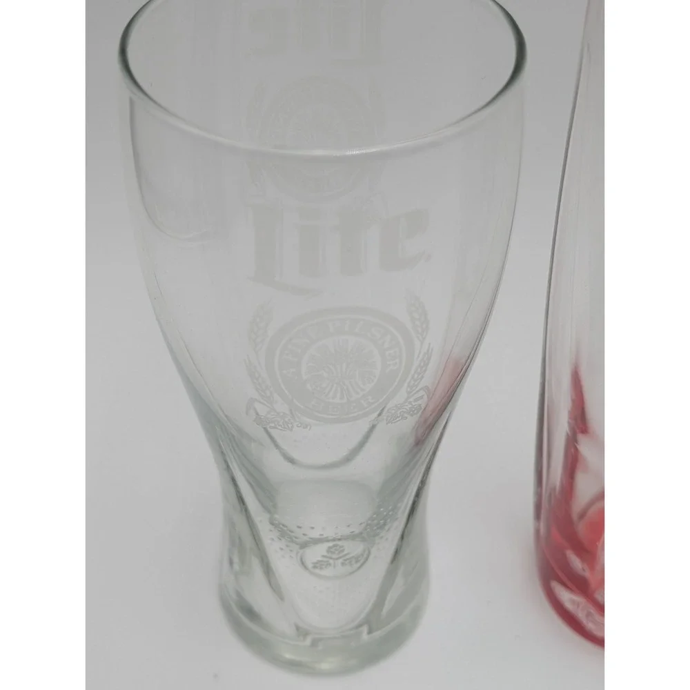 Beer Glass Mixed Lot Coors Light‎ Beer Pint Glass Budweiser Miller Lite Lot Of 4